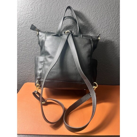 Lily Jade Brittany Convertible Tote Diaper Bag Black Vegan Leather Tassel Travel - Picture 10 of 16